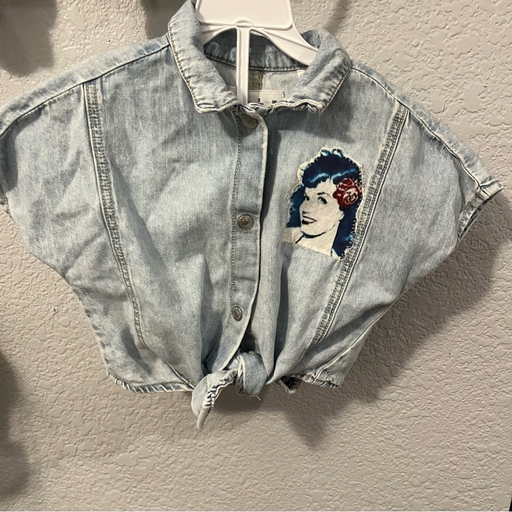 Bettie Page toddlerZara Light Blue Denim Top